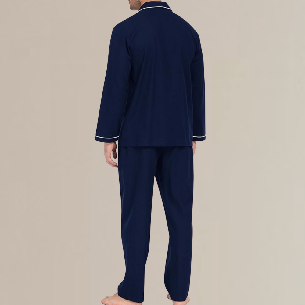 Men's Soft Cotton Long Sleeve Pajama Set