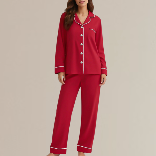 Women's Soft Cotton Long Sleeve Pajama Set